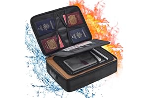 ‎RUBOKA Ruboka Feuerfeste 36 x 27 x 10 cm Dokumententasche, Feuerfest Wasserdicht, mit Zahlenschloss Aktenaufbewahrung, Organizer-Tasche, sichere Tasche für Reisen zu Hause und im Büro