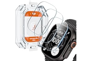 LK 3 Pack for Apple Watch Ultra 3 / Ultra 2 Screen Protector 49mm [Zero-Fault] HD Top 9H Tempered Glass Apple Watch Ultra Screen Protector 49mm with Auto-alignment Installation Frame, Anti-Scratch