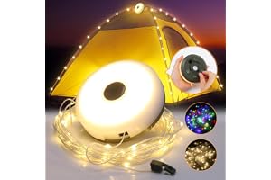 Yizhet campingljuskedja 10 m campinglampa sladd 8 lägen uppladdningsbar USB IPX4 vattentät campinglampa för hem, trädgård och gård