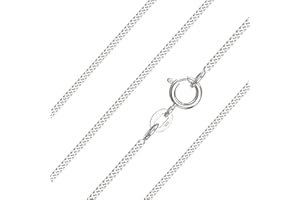 Aeon 925 Sterling Silver Necklace, 0.7 – 2mm, 16 – 30" Chains | For Layered Looks, Gifts or Pendant Replacement