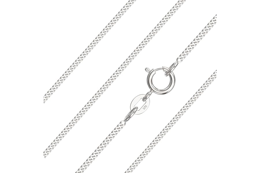 Aeon 925 Sterling Silver Necklace, 0.7 – 2mm, 16 – 30" Chains | For Layered Looks, Gifts or Pendant Replacement