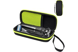 Mudoulu Hard EVA Travel Shaver Case for Phillips One Blade,Waterproof Carrying Trimmer Case Hard Razor Storage for One Blade Attachments Electric Trimmer and Shaver Protective Storage for Men Yellow