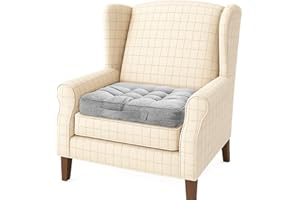 GENERIC Booster Seat Cushion, 47cm Square Chair Pad with 10cm Thick Coccyx Support for Tailbone, Hip, and Lower Back Relief with Handle Strap for Sofa Dining Room Garden and Kitchen 1PCS Grey