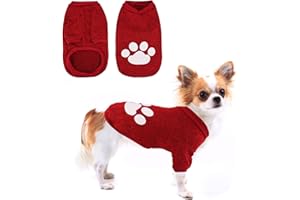JODSEN Dog Jumper Hoodie, Red Dog Sweater Clothes Warm Dog Hoodies Pet Fleece Coat Soft Dog Onesie Hooded Clothing Tie Dye Puppy Hoodies for Autumn Winter Medium, Large Pet Puppy, Cat Outfits (XL)