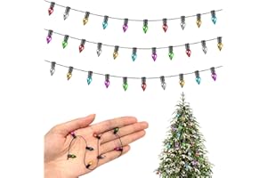 ‎AUXHCYL AUXHCYL Wichtel Lichterkette Miniatur, Wichtel Zubehör Lichterkette, Puppenhaus Zubehör Weihnachten, Lichterketten Wichtelhaus, Bunte Mini Wichteltür Lichterketten für Weihnachtsdeko Puppenhaus Möbel
