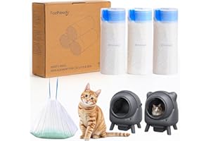 60 Sacs De Litière Pour Le Bac à Litière Automatique FEELNEEDY, Très Résistants, Très épais, Drawstring Design