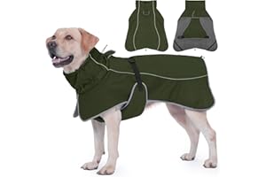 HezzLuv Veste pour chien imperméable, Manteau réfléchissant coupe-vent, Manteau d'hiver chaud avec doublure en polaire douce pour chiens de petite à grande taille, idéal pour les animaux de compagnie