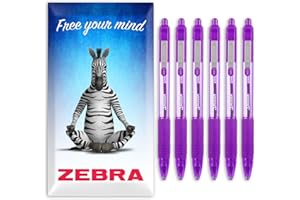 ZEBRA PEN Zebra Z-Grip Smooth Ink Ballpoint Pen - 1.0mm - Pack of 6 Pens - in Zebra Envelope Gift Packaging (Violet)