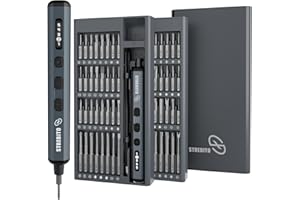 STREBITO Präzisions-elektrischer Schraubendreherset,70-Teiliges Set electric screwdriver,5 Drehmomentstufen digitale anzeige, 64 Magnetische Bits, Mini-Elektroschraubendreher für PC, RC-Elektronik