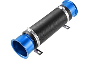 X AUTOHAUX 76mm 3inch Car Air Duct Hose Cold Air Turbo Intake Pipe Blue - 1 Pcs
