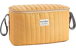 SONARIN Multifunctional Waterproof Pram Buggy Bag Organiser,Portable Lightweight Baby Stroller Bag Organizer Pushchair Storage Bag,Universal Fit All Buggy(Yellow)