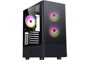 Itek Boîtier SIISBE 3.0 - Tour Centrale de Jeu, Ventilateur ARGB 3x12 cm, USB3, Panneau latéral en Verre trempé avec charnière