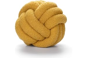 Fay Bless Almohada moderna para decoración del hogar, cojín redondo suave hecho a mano para dormitorio, cama y sala de estar (jengibre, 28 cm)