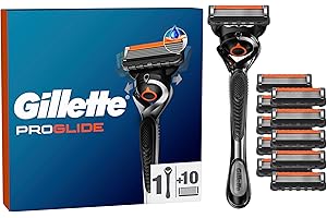 Gillette ProGlide Máquinilla de Afeitar Hombre con Tecnología FlexBall + 10 Cuchillas de Recambio (el embalaje puede variar), cuchillas de afeitar