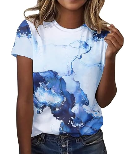 Damen T-Shirt V-Ausschnitt Basic – Weicher Viskose-Polyester Mix, Kurzarm, Lässig