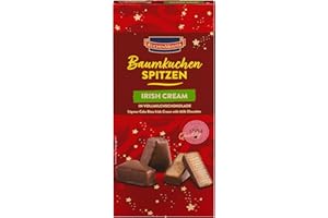 KUCHEN MEISTER KuchenMeiser Irish Cream Baumkuchen Spitzen 150 g | Feinste Baumkuchen Spitzen mit edler Vollmilch Schokolade | getränkt mit Irish-Cream-Likör | 1 x 150 g