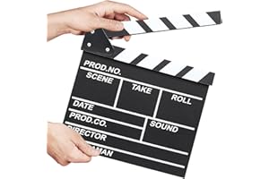 LTHERMELK Szene Filmklappe, 12"x10" Film Requisiten, Kreidetafel Requisite Direktors Film Schnitt Cut Action Klappe Brett TV Movie für Filmen Beschriften Video Requisiten Hollywood Deko Studio live Werbung