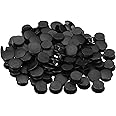 PATIKIL Plastic Button Charm, 100 Pack 12 x 10mm Dia Buckle Button Accessories Backs Wristband Shoe Charm Decoration for DIY Ornaments, Black