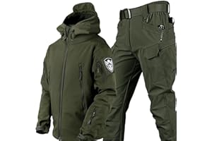 KUMIAO Wasserdichte Camouflage Militär Uniform Anzug - Herren Taktische Jacke und Hose Set, Soft Shell Anzüge für Armee Kampf Kleidung