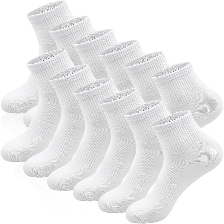 Lot De 6 Paires De Chaussettes Femme Blanches - Motifs Tulipe, Nœud, Etc., Taille 35-39, Polyester