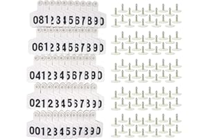 FARM & RANCH 100 Pz Mucca/Bovini Orecchie Tag per Bovini con Numero 001-100 (Bianco)