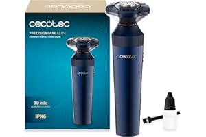Cecotec Afeitadora Rotativa PrecisionCare Elite. Autonomía 70 minutos, Cuchillas de Acero Inoxidable, Resistente al Agua IPX6, Uso Diario o de Viaje, Rendimiento Potente y Eficiente, 7200rpm