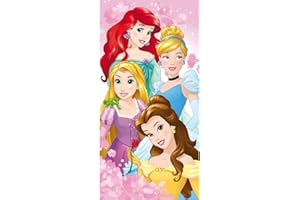 Jerry Fabrics Disney Princess Character Kids Swimming Beach and Bath Towels, Cotton, Pink, 140 x 70 x 0.5 cm