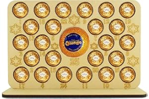 PIXIE'S GIFTS Calendario de Adviento de Navidad, soporte para chocolate con estrellas, cuenta regresiva mágica de Navidad, soporte grande para Terry's Chocolate Orange, Ferrero Rocher, reutilizable (chocolates no