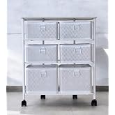 Hafsa Home Stainless Metal Vegetable Holder with 3 Tiers Partitions (White)