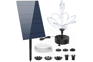 ‎AISITIN AISITIN 10W DIY Solar Springbrunnen, Upgrade Solar Teichpumpe mit 2M Wasserleitung und Feste Pfähle Solarbrunnen mit 21 Fontänenstile Solar Wasserpumpe für Garten,Teich,Vogelbad,DIY-Wasserspiel