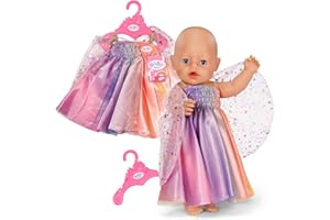 BABY born Regenbogenkleid, Puppenkleid mit Flügeln und Glitzer für 43cm Puppen, 836132 Zapf Creation