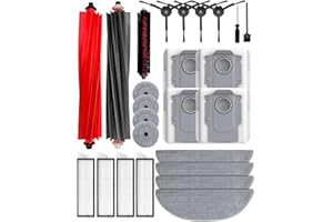 ‎IROBACC iRobacc 25PCS Zubehör für Roborock S8 MaxV Ultra/S8 Max Ultra Staubsauger,2 Hauptbürsten,4 HEPA-Filter,4 Mopps,4 Seite Mopps,4 Staubbeutel,4 Seitenbürsten,1 selbstreinigende Bürste,1Schraubendreher