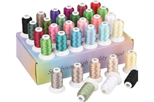 Simthread Kit de hilo de máquina de bordar de poliéster de 32 colores Madeira 500M (550Y) Cada carrete Similar a Madeira Robinson-Anton Colors - Colores surtidos 2