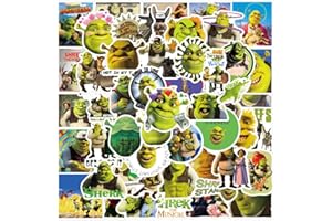 BSNRDX Paquete de Pegatinas 50 Piezas Shrek Pegatinas Impermeables Pegatinas de Vinilo Pegatinas de Chico Sticker Pack para Guitarra Bicicleta Estuche de Viaje Monopatín Pegatinas Regalo