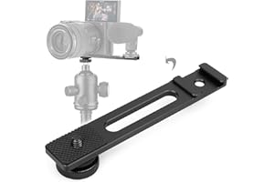 CHROMLIVES Dual Kaltschuh Mount Universal Kaltschuh Adapter mit 1/4" Gewindebohrungen Drehbare Kamera Schuh Verlängerung Halterung für Mikrofon