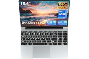 DUNHOO Ordinateur Portable Pc Portable 15,6 pouces, LPDDR4 16 Go + 512 Go SSD Win 11 Pro Notebook, Laptop processeur Celeron N5095 Mini HDMI WiFi Clavier De Rétroéclair Déverrouillage D'empreintes Digitales