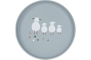 LÄSSIG Plato infantil Kids Plate Vajilla para niños sin BPA, para lavavajillas y microondas/Plate PP/Cellulose Tiny Farmer Sheep