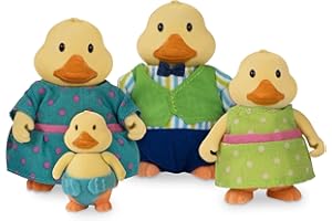 Li'l Woodzeez – Quickquack Duck Family 5 Pieces Set, Miniature Animal Figurines for Kids, Family Toys & Imaginative Play, Collectible Figures for Storytelling, 3+ Years