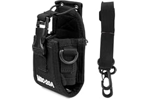 VOKMON Radio walkie Talkie Fondina Walkie Talkie Pouch Case Porta Radio da Cinturone Custodie Radiocomunicazione Universale Porta Radio Custodia Borsa Radio Bidirezionale con Tracolla Regolabile MSC-20A Nero