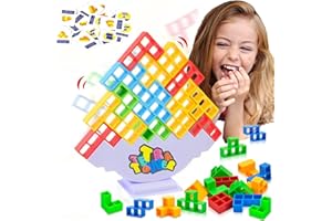 Jastown 32 Tetra Tower Game, zabawka Tetris Balance Tower Game, kreatywna zabawka do układania w stos, dla chłopców i dziewczynek od lat 5, 6, 7, 8, 9, dla dzieci i dorosłych