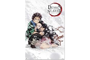 Grupo Erik Poster Demon Slayer Tanjiro and Nezuko Impression d'art - Déco salon ou chambre à coucher - Déco chambre - Taille 61 x 91 - Licence officielle