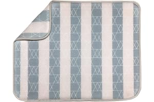 DRWhem Microfiber Drying Mat 38 x 50 cm Dish Drying Mat Heat Resistant Non-Slip Washable Super Absorbent for Kitchen Utensils Countertop Kitchen Sink (Grey)