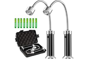 ‎LES-THERESA 2 Stück Grill Licht LED, Magnetische Grill BBQ Licht 360° Drehbare Flexibel Grill Lampen Grillbeleuchtung Draußen für Grillen im Freien Camping Party Werkstatt, Aufbewahrungsbox und 8 Batterien