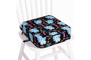 TOTIDYH Rehausseur Chaise Enfant Portable RéHausseurs AntidéRapant Rehausseur De Chaise Bebe Coussin Rehausseur Chaise Enfant RéHausseur Enfants Chaise avec 2 Ceintures De SéCurité(Eléphant)