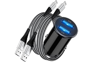 JEENEK iPhone KFZ-Ladegerät mit Kabel, Apple Zertifiziert,Kfz Ladegerät USB Auto Adapter mit Lightning Kabel für iPhone 14 13 12 11 Pro Max/11/XR/XS/X/8/8 Plus/7/6/5s/5C/SE,iPad