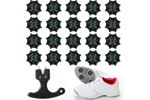 TIMES MARK 20 Pcs Golf Shoe Spikes, Black Green Golf Spikes Set, Soft Shoes Spikes Replacements with Accessories Traction Stability and Comfort Easy Install to Shoes for Foot Fast Lok Twist 3.0 System Joy