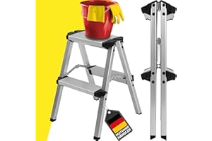 ‎CRAFTFULL 𝐂𝐑𝐀𝐅𝐓𝐅𝐔𝐋𝐋 Trittleiter CF-131A | 𝟑 𝐉𝐀𝐇𝐑𝐄 𝐆𝐀𝐑𝐀𝐍𝐓𝐈𝐄 - 2-5 Stufen Leiter - Klapptritt - Treppenleiter - Klappleiter - Haushaltsleiter - Stehleiter - Mehrzweckleiter (2 x 2 Stufen)