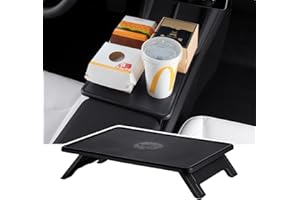 ‎BASENOR BASENOR Tesla Model Y Model 3 Centre Console Table Tray Non-Slip Foldable Car Food Laptop Desk for Road Trips, Model 3 Highland Interior Accessories 2024 2025 Model Y 2025 2026 Refresh