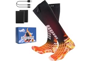 Ninonly Calzini Riscaldati per Uomo e Donna Ricaricabile Calze Riscaldati Elettrici 4 Temperature Calze Riscaldate a Batteria per Sci Escursionismo Campeggio e Attività Invernali all'aperto