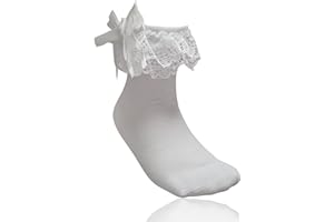 LAILI Baby/Girl Pack of 2 WHITE Super Soft Lace Frilly Ankle Socks Age 1 2 3 4 5 6 7